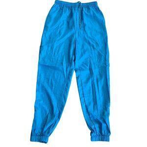 Vintage 90s Two Twenty Teal Blue Track Jogger Pants lightweight women Medium